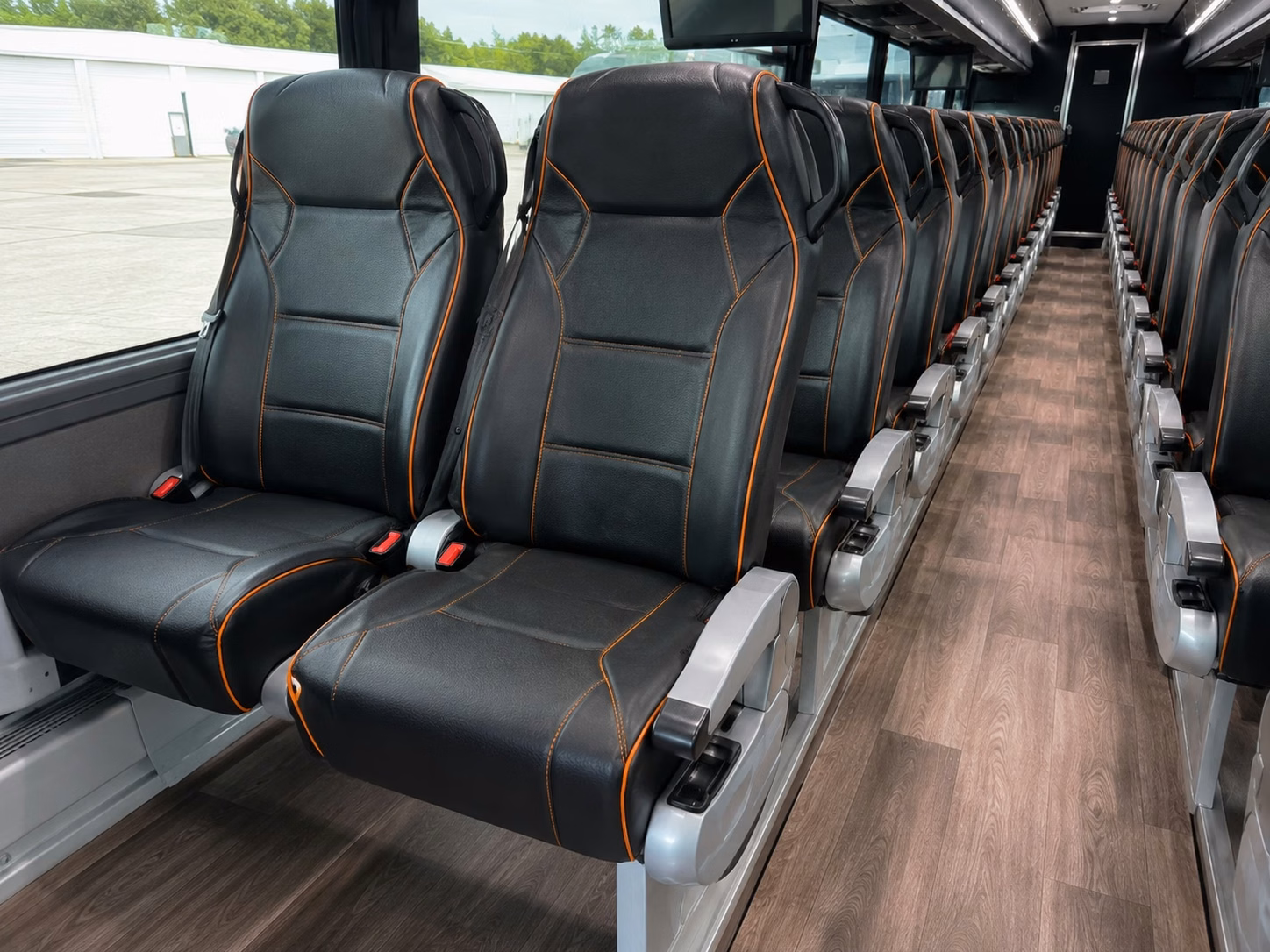 56 passenger charter bus inside